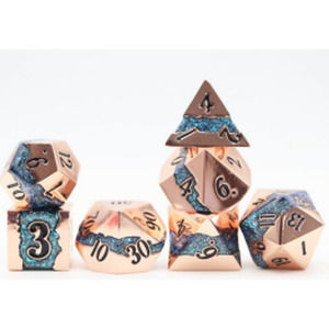 Mica Series 7 piece Metal Dice Set